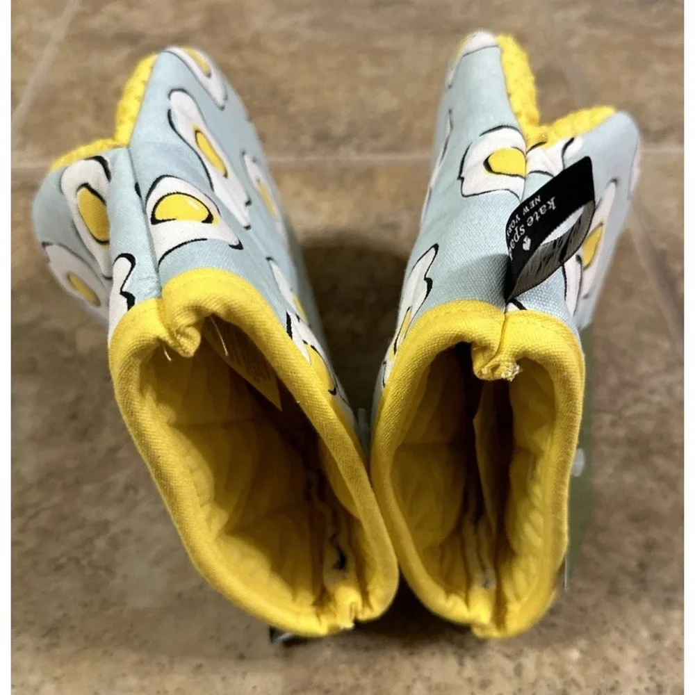 Kate Spade NY Sunny Side Up Fried Eggs MINI MITTS Set of 2 NWT
